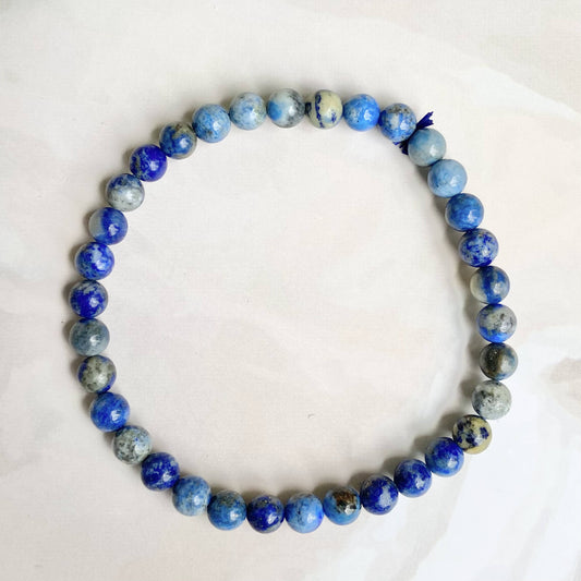 Lapis Lazuli Bead Bracelet - 6Mm | Expression & Communication Crystal Stones