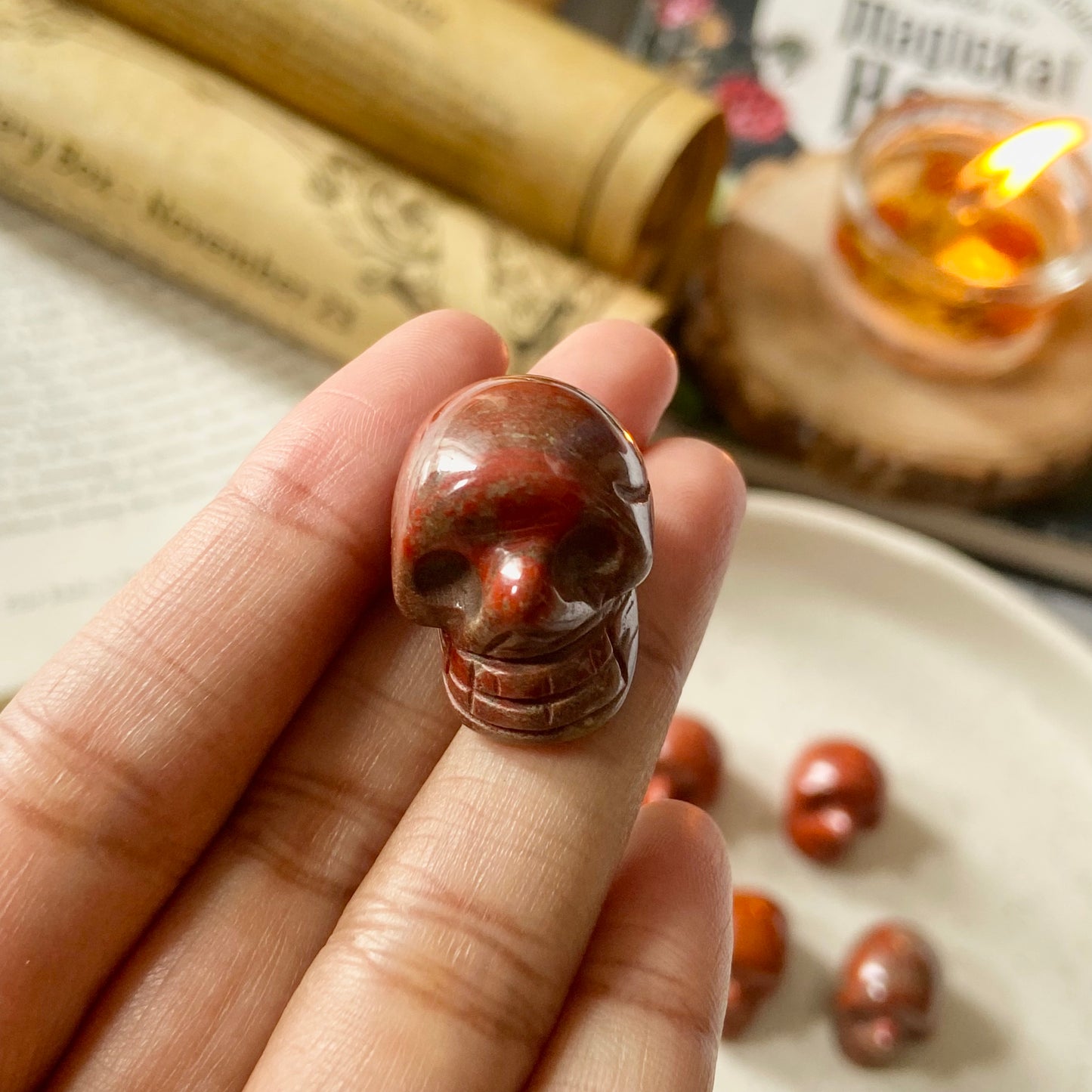 Red Jasper mini Skull Carving | Grounding & Restoring Balance