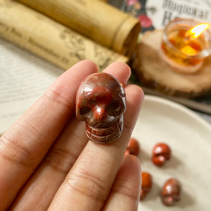 Red Jasper mini Skull Carving | Healing & Grounding