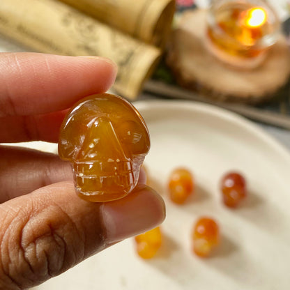 Orange Carnelian Skull Carving | Opportunities & Courage