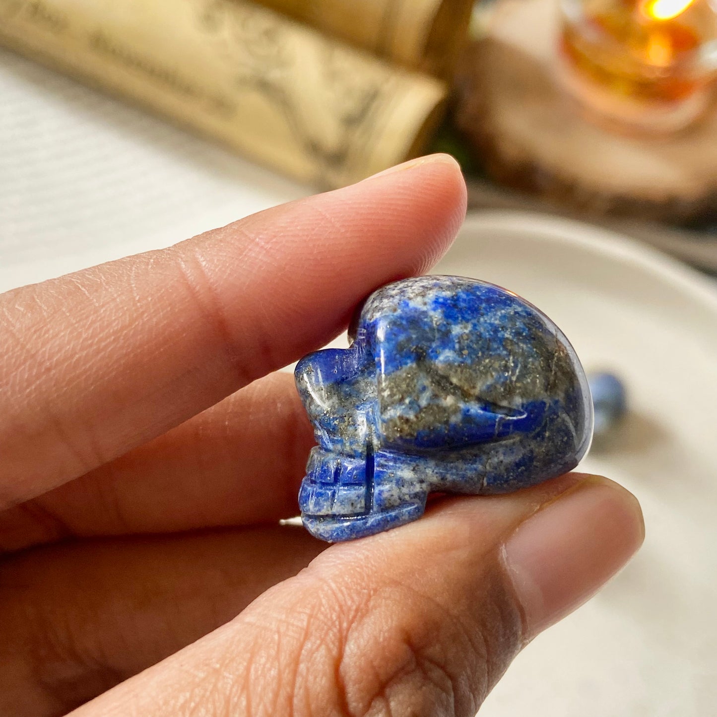 Lapis Lazuli Skull Crystal Carving |  Expression & Communication