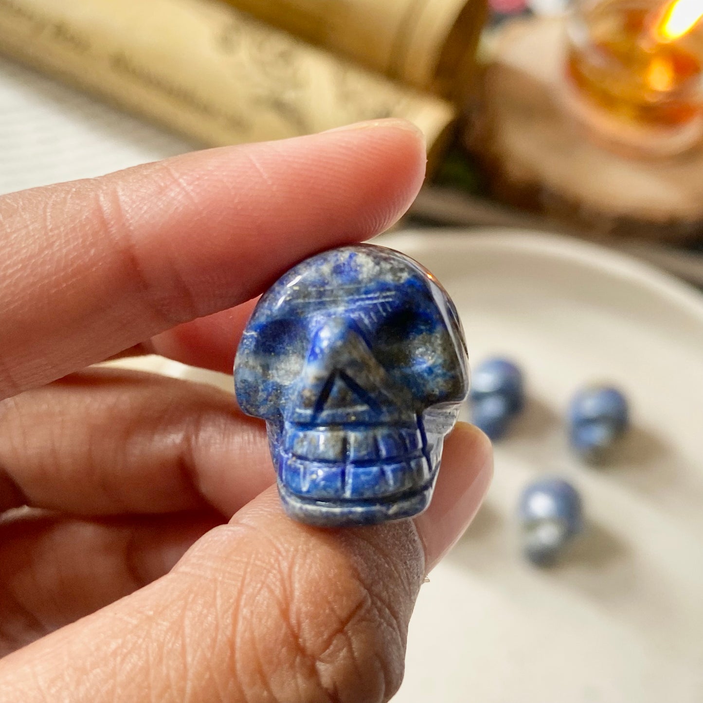 Lapis Lazuli Skull Crystal Carving |  Expression & Communication