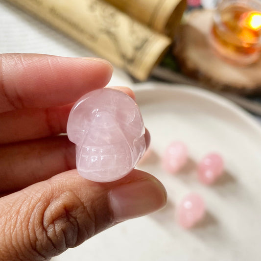 Rose Quartz Skull Crystal Carving | Stone of Love & Self Love