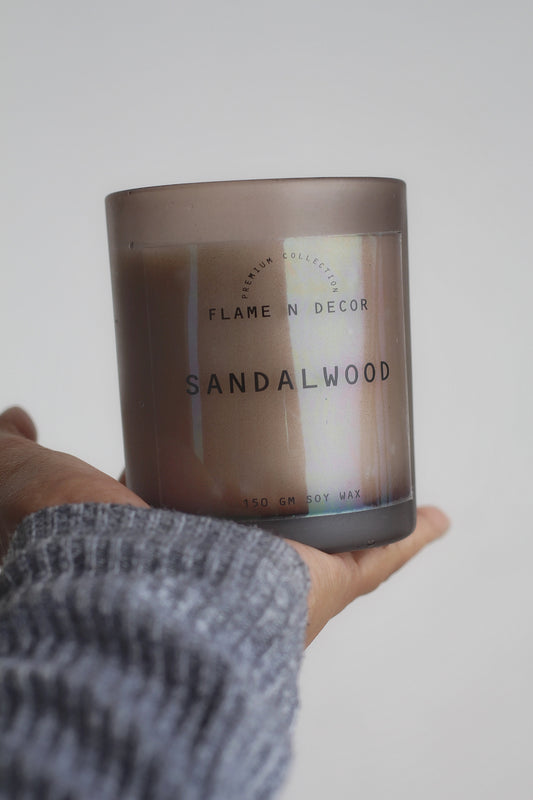 Brown frost glass Jar | Soy Candle