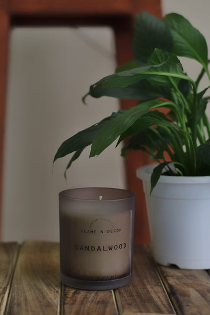 Brown frost glass Jar | Soy Candle