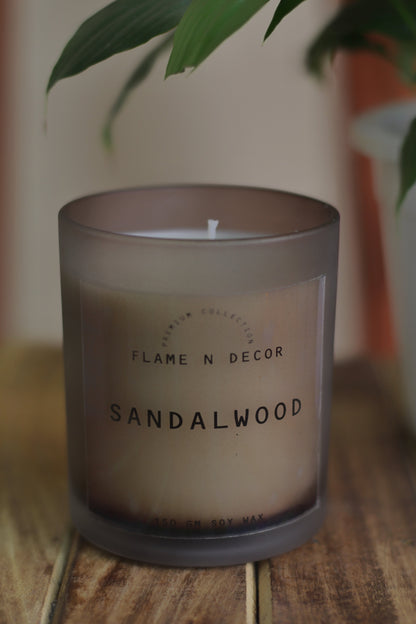Brown frost glass Jar | Soy Candle