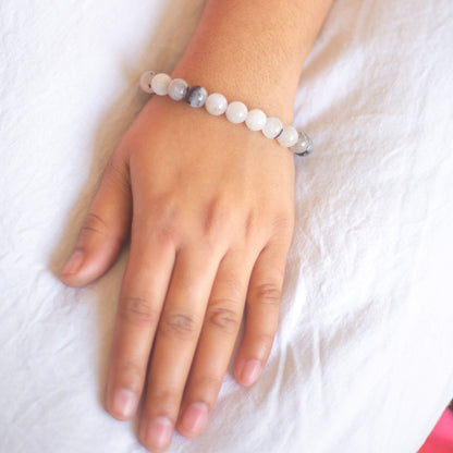 Black Rutile Bead Bracelet Crystal & Stones