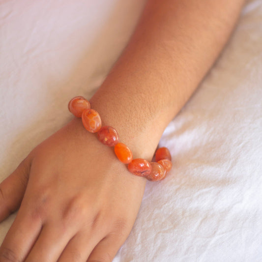 Orange Carnelian Tumble Bracelet Crystal & Stones