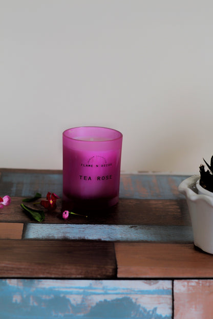 Pink Frost Glass Jar candle | Soy Candle