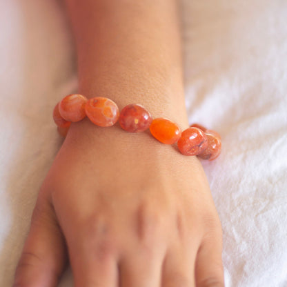 Orange Carnelian Tumble Bracelet Crystal & Stones