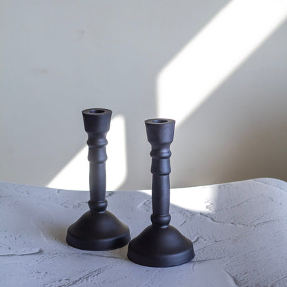 Black Glass Candle Holder | Set Of 2 Altarware Altar