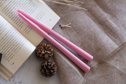 Extra Long Pink Taper - Set Of 2 | Soy Wax Candles