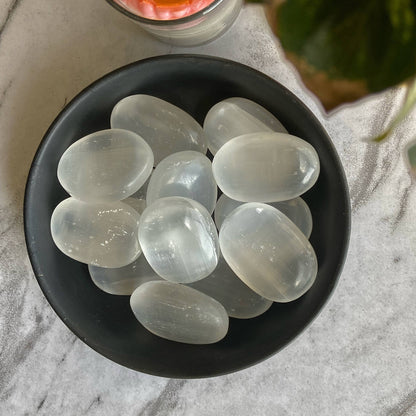 Selenite Palm Stone | Cleansing & Purification Crown Chakra Crystal Stones