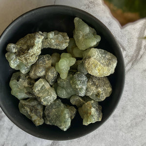 Raw Prehnite |  Stone for psychics and intuitive readers