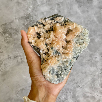 Apophyllite With Stilbite - 620 Gm Crystal & Stones