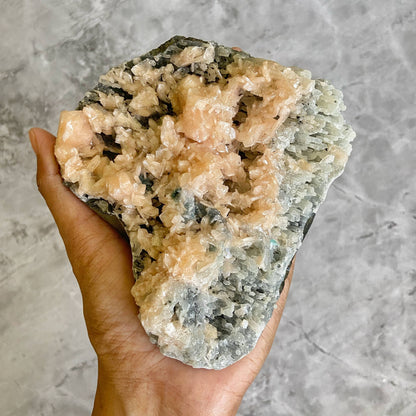 Apophyllite With Stilbite - 620 Gm Crystal & Stones