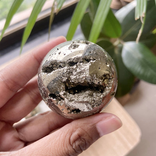 Druzy Pyrite Sphere - 280 Gm Crystal & Stones