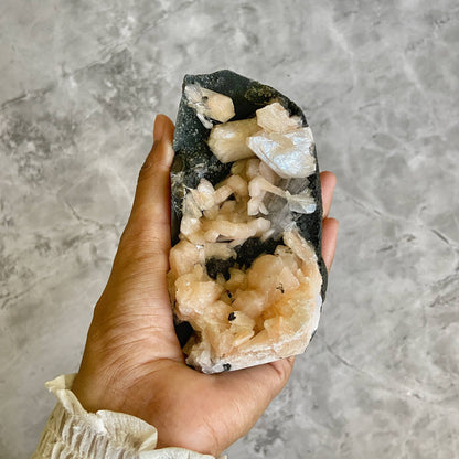 Apophyllite With Stilbite - 420 Gm Crystal & Stones