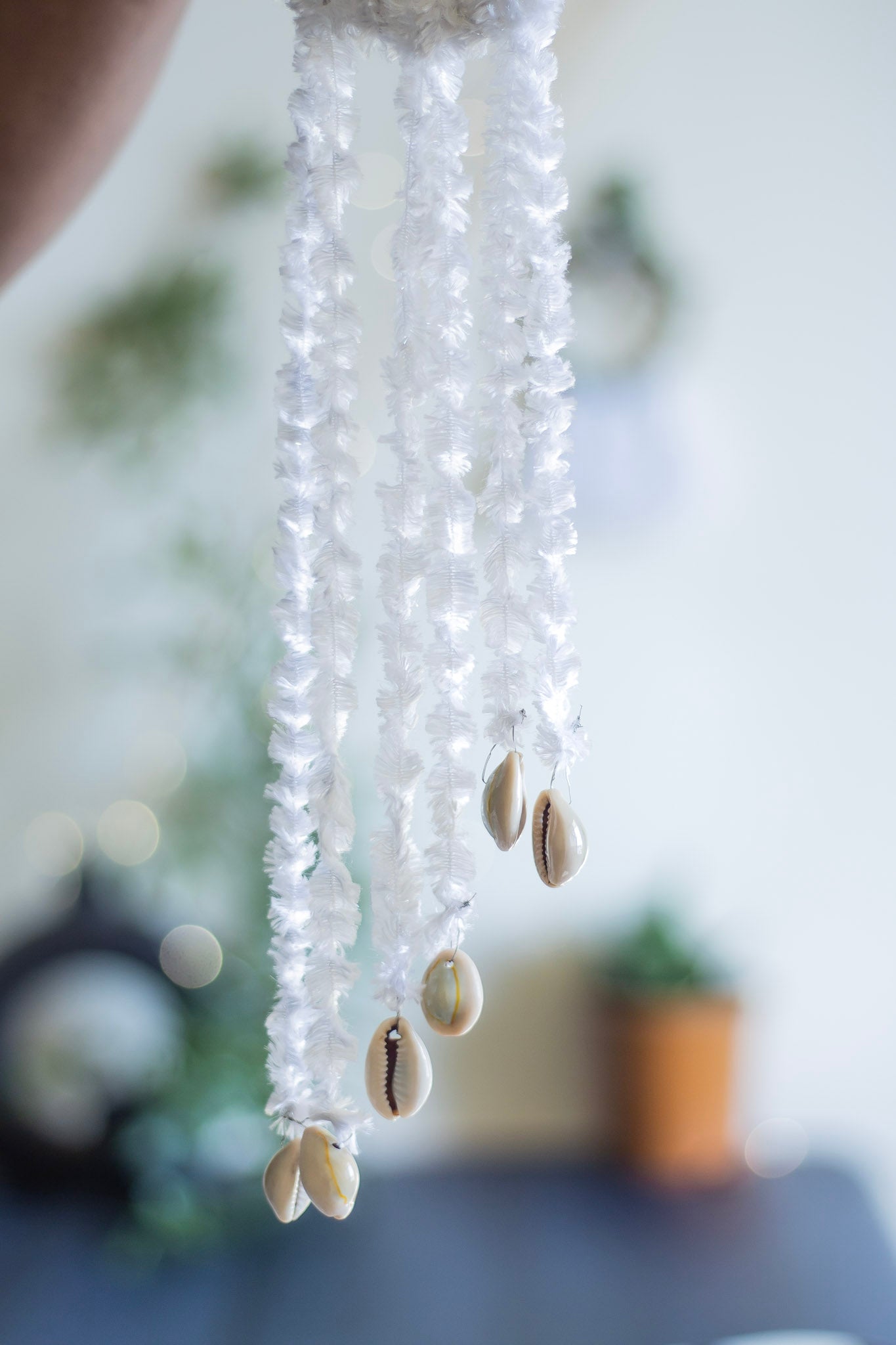 Crescent Moon Wall Hanging With Sunstone Crystal Home Decor