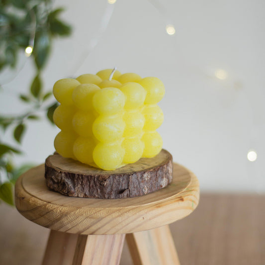 Yellow Bubble Scented Candle | Pack of 3