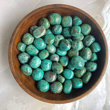 Superior Quality Chrysocolla Tumble | Throat Chakra Expression Public Speaking Crystal & Stones