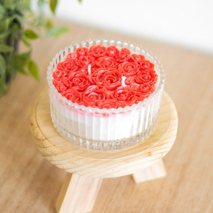 Red Rose Bouquet Soy Scented Candle Candles