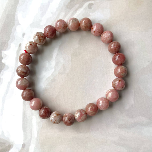 Thulite Bead Bracelet - 8Mm | Self-Love & Acceptance Crystal Stones