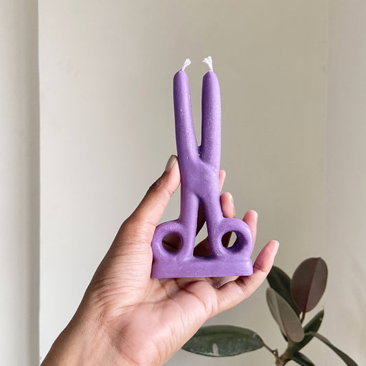 Purple Scissor Candle | Soy Wax Candles