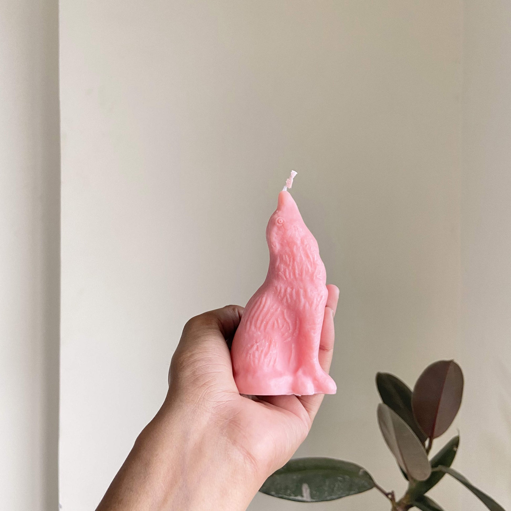 Pink Howling Wolf Candle Candles