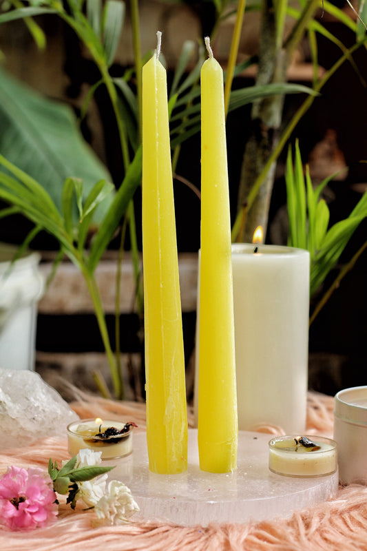 Yellow Taper Candle - Set Of 5