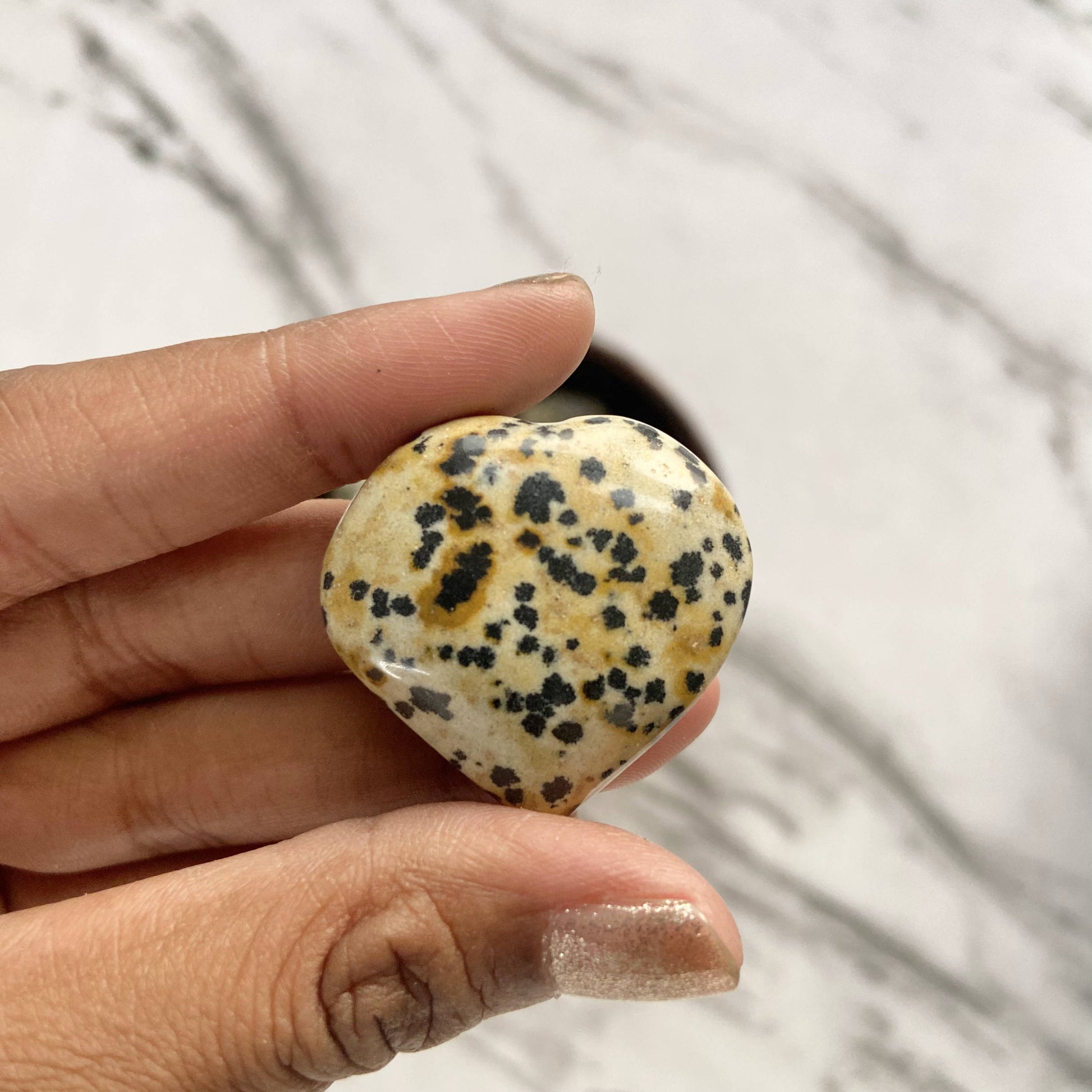 Dalmatian Jasper Mini Heart | Promotes Joy & Release Negativity Crystal Stones