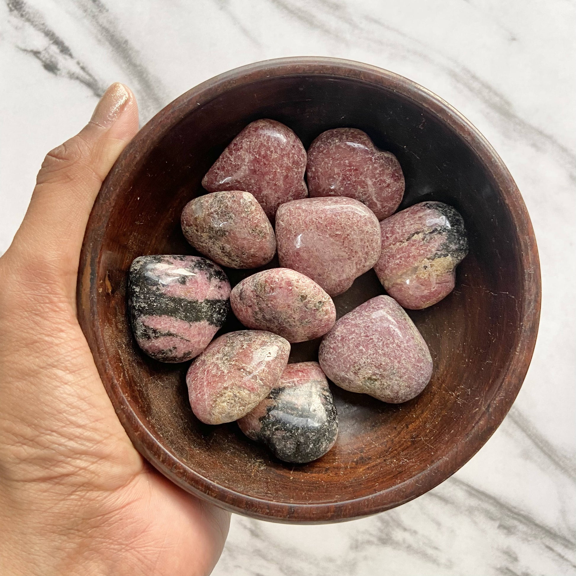 Rhodonite Mini Heart (Peruvian) | Attract Love In General & Promotes Inner Peace Crystal Stones
