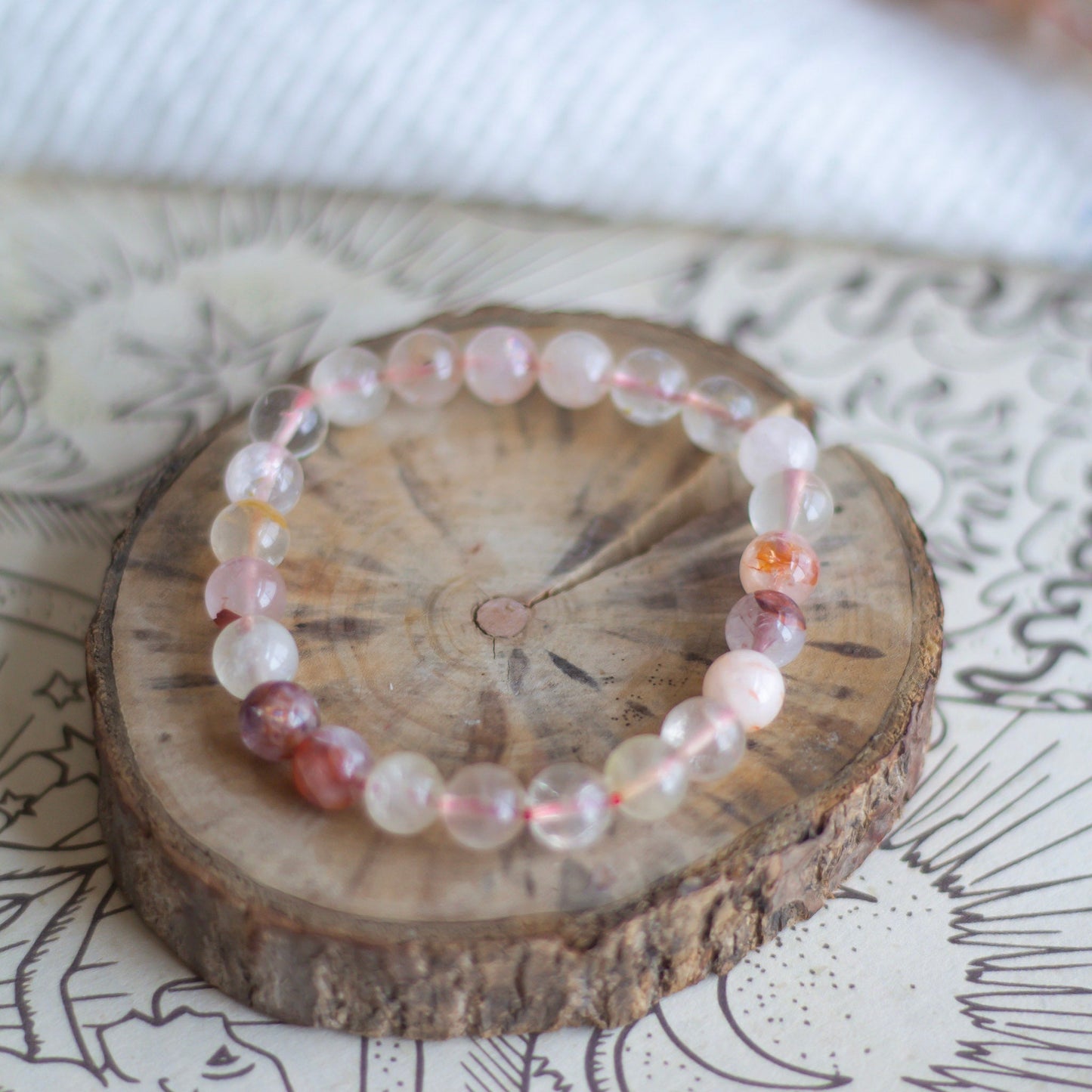 Fire Quartz Bead Bracelet | Self Worth & Esteem Crystal Stones