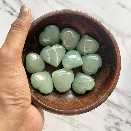 Green Aventurine (Brazilian) Mini Hearts | Luck & Abundance Crystals Stones
