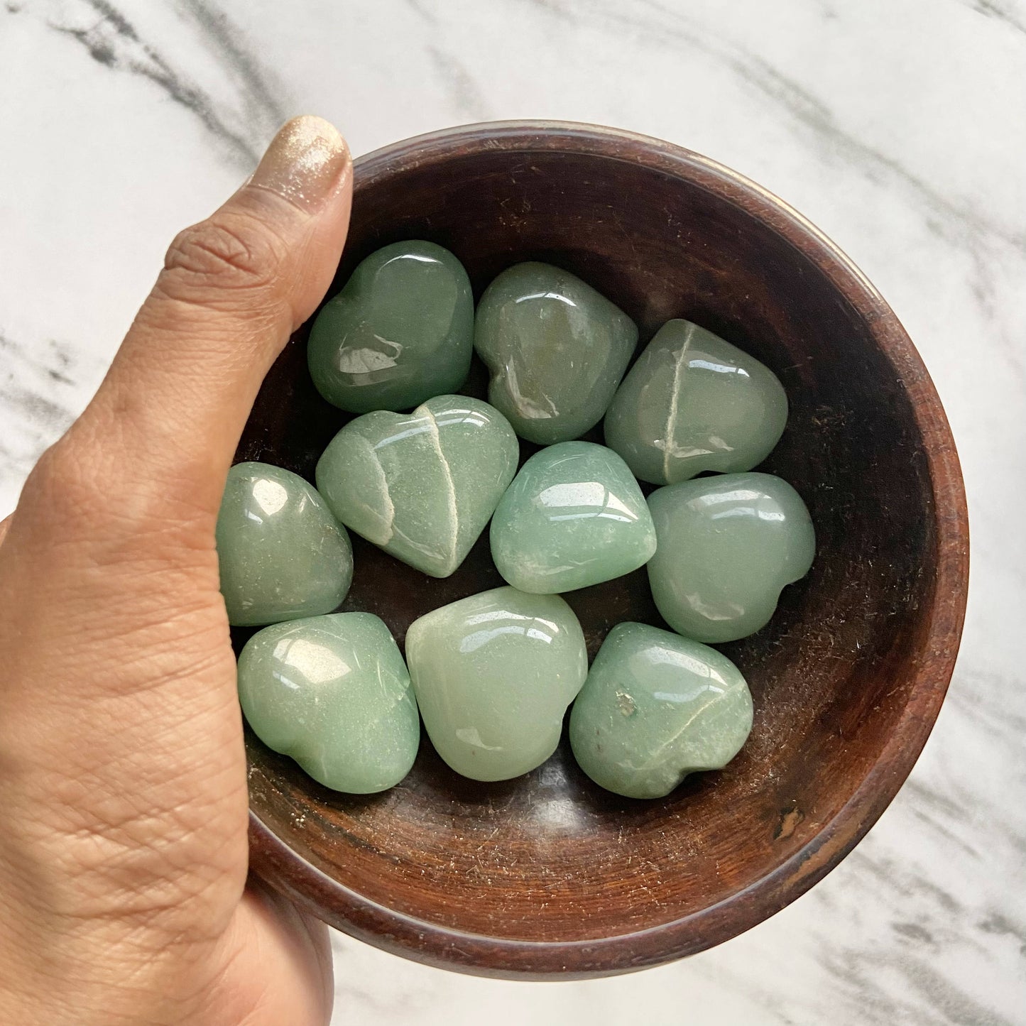 Green Aventurine (Brazilian) Mini Hearts | Luck & Abundance Crystals Stones