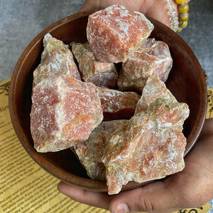 Orange Calcite Raw Stone Chunk | Clears Stagnant Energies & Promotes Spiritual Growth
