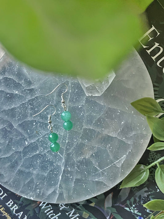 Green Aventurine Bead Earring Crystal & Stones