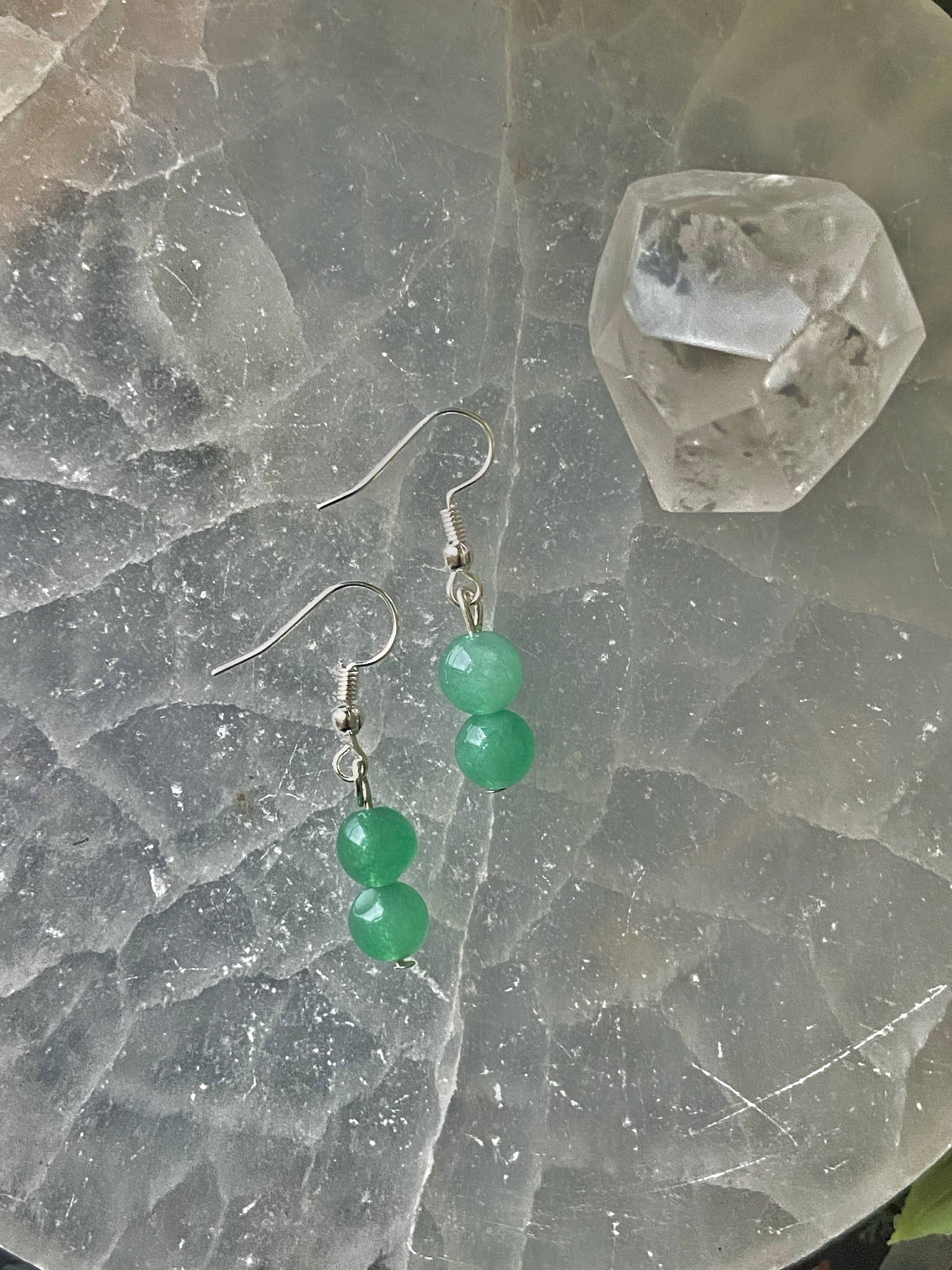 Green Aventurine Bead Earring Crystal & Stones