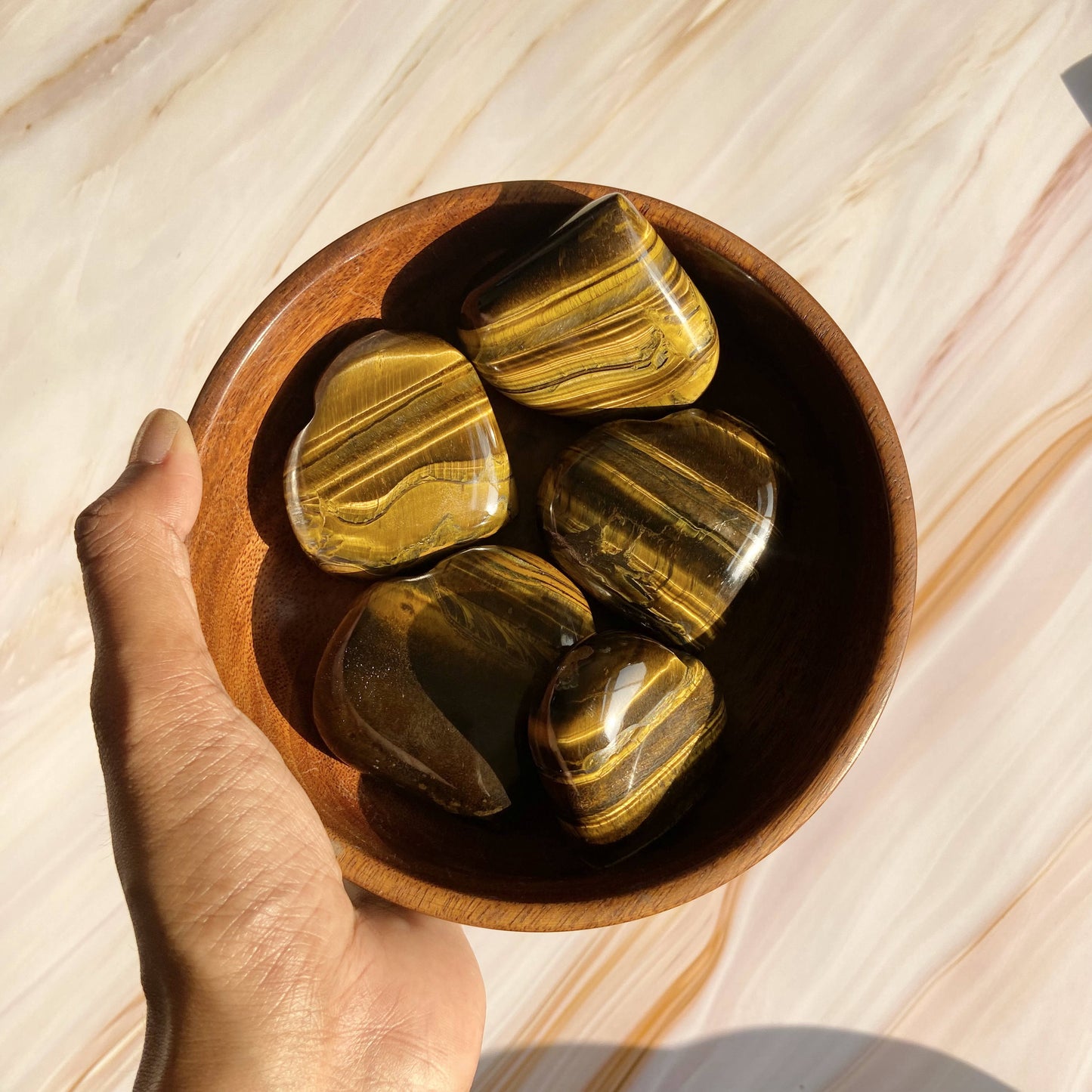 Tigers Eye Heart Carving | Stone For Protection Against Evil Crystal & Stones
