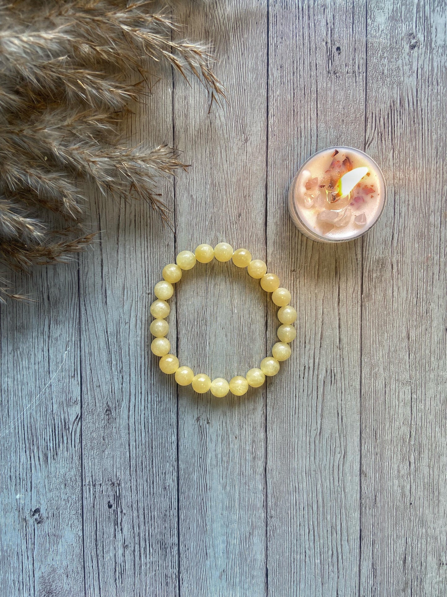 Yellow Calcite Bead Bracelet | Connect With Spirit Guides Crystal & Stones