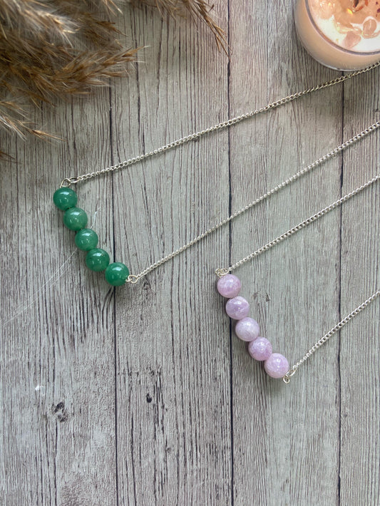 Kunzite Bead Necklace | Healing & Removes Blockages Crystal Jewellery
