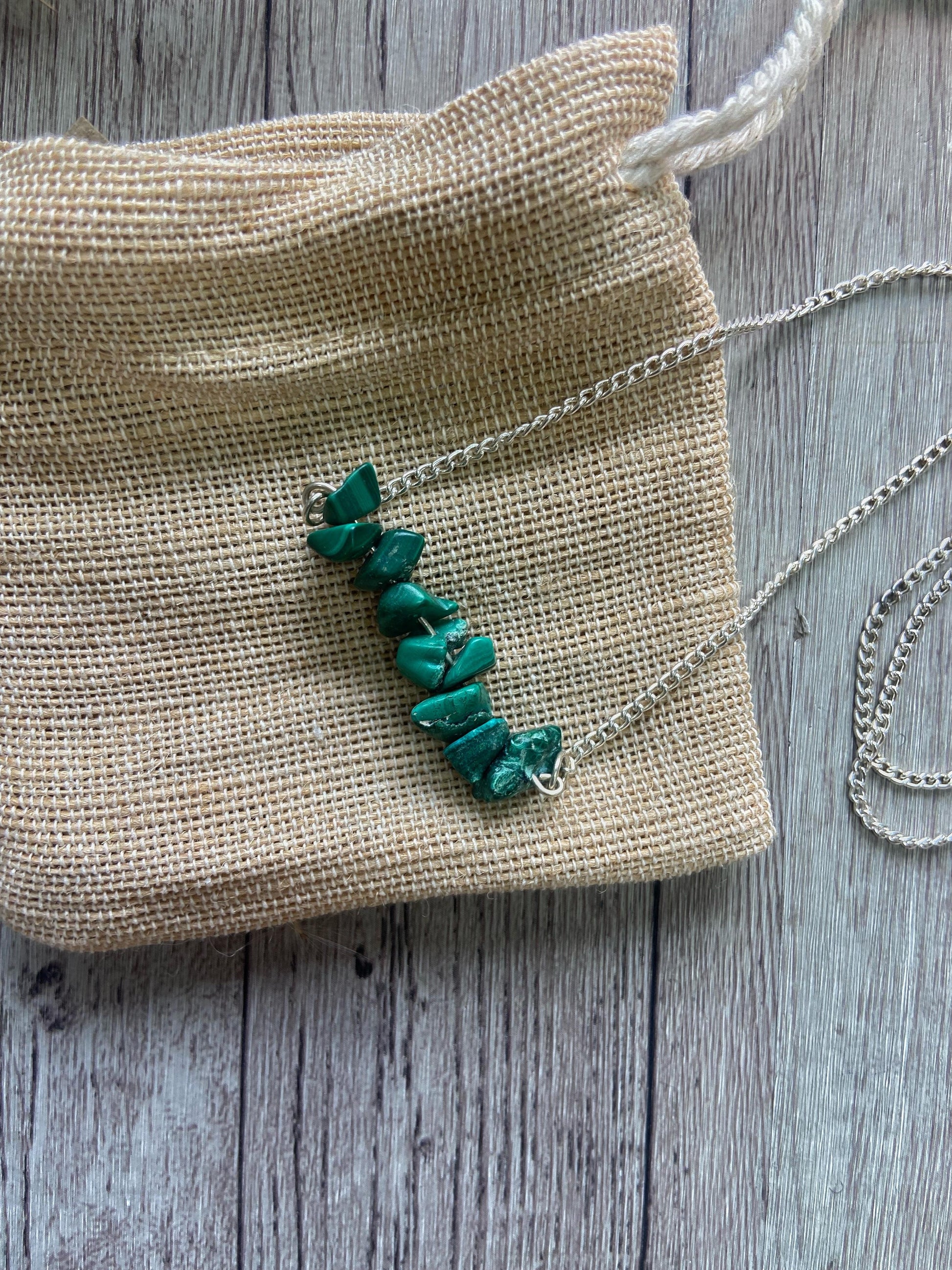 Malachite Chips Necklace | Stone Of Protection & Encouragement Crystal Jewellery