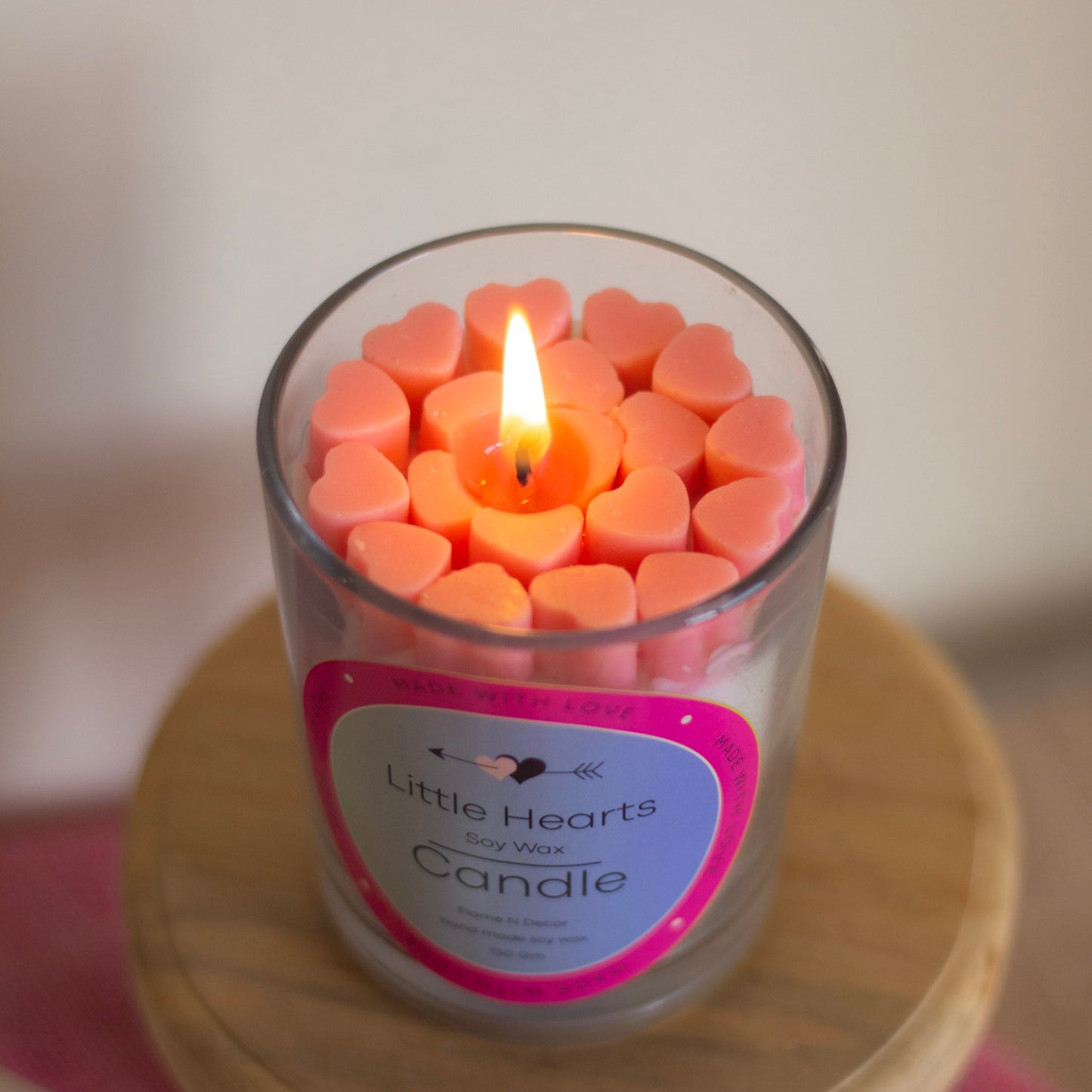 Little Hearts Soy Wax Scented Candle | 170 Gm