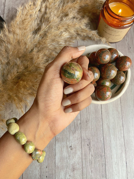 Unakite Mini Spheres Crystal & Stones