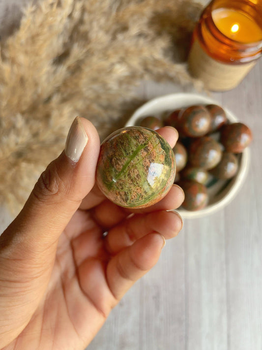 Unakite Mini Spheres Crystal & Stones