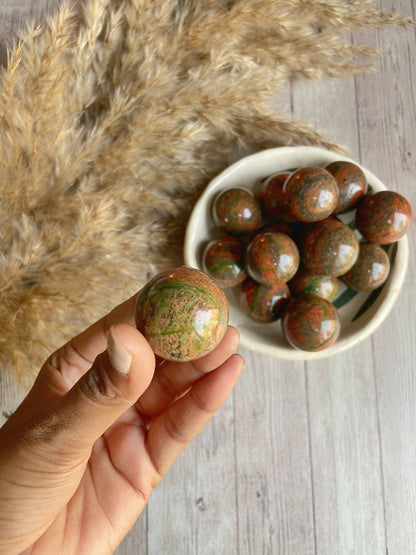 Unakite Mini Spheres Crystal & Stones