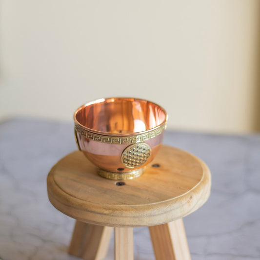 Small Flower Of Life Carved Copper Bowl Altarware | Altar