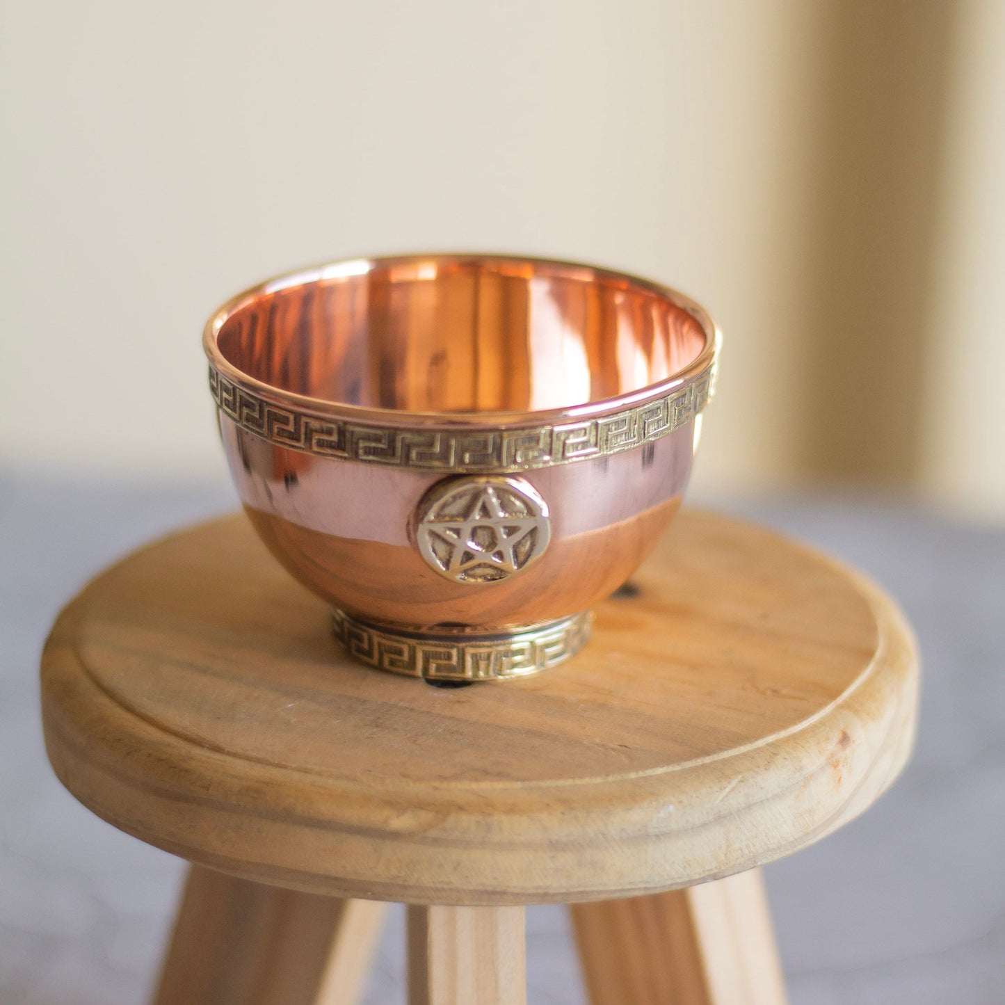 Small Pentacle Copper Offering Bowl Altarware | Altar