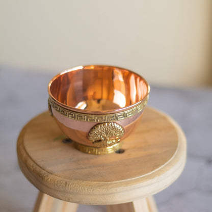Small Tree Of Life Carved Copper Offering Bowl Altarware | Altar