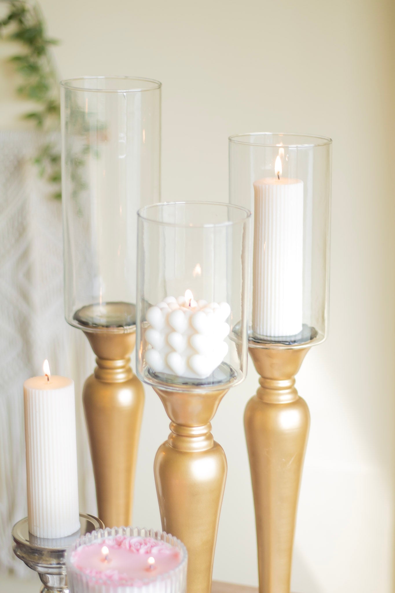 Extra Long Elegant Looking Candle Holder | Set Of 3 Home Decor